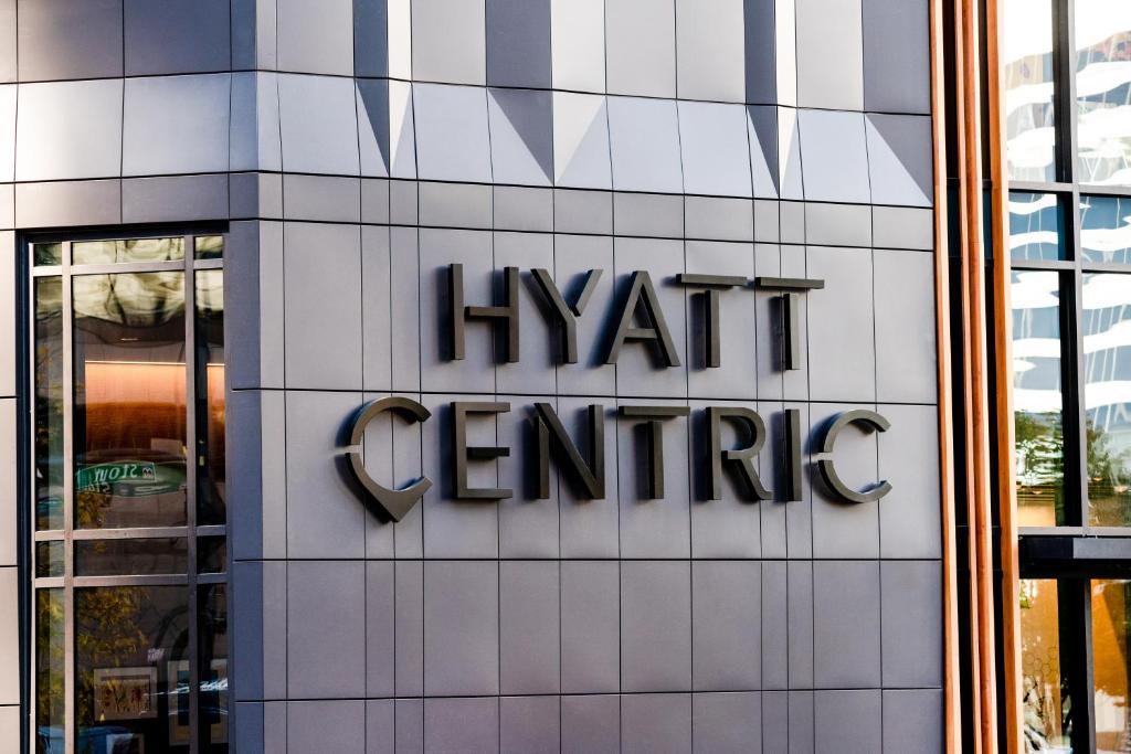 Hyatt Centric Downtown Denver Hotel logo on the facade