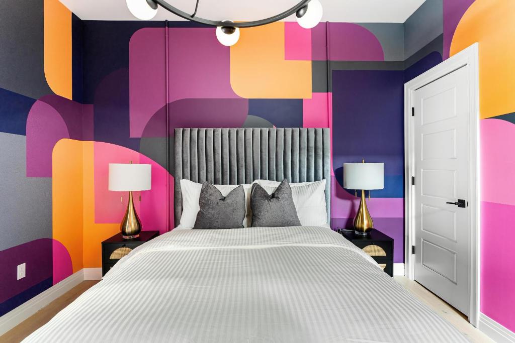 The Acoma House Bedroom with colorful walls