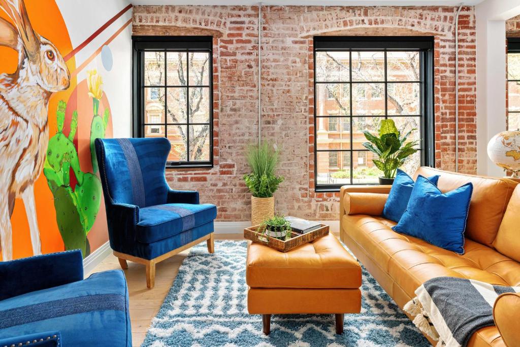 The Acoma House Hall with leather furniture